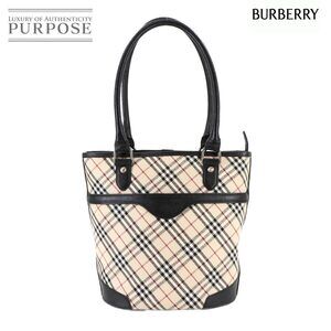 Burberry Nova Check Tote Bag Canvas Leather Beige Tan Black